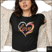 Glossy Cursive Love Heart Swirls Abstract