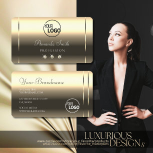 Glossy Gold Effekte glänzen Diamanten mit Logo Visitenkarte
