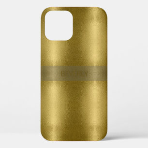 Glossy Gold Metal Textur mit individuellem Namen Case-Mate iPhone Hülle