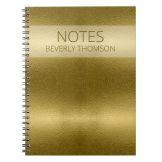 Glossy Gold Metal Texture Name individuell angepas Notizblock