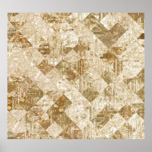 Glossy Golden Mosaik Brillianz Poster