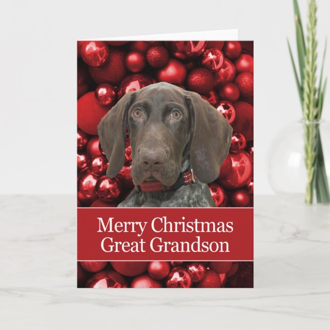 Glossy Grizzly Great Grandson Frohe Weihnachten (Vorderseite)