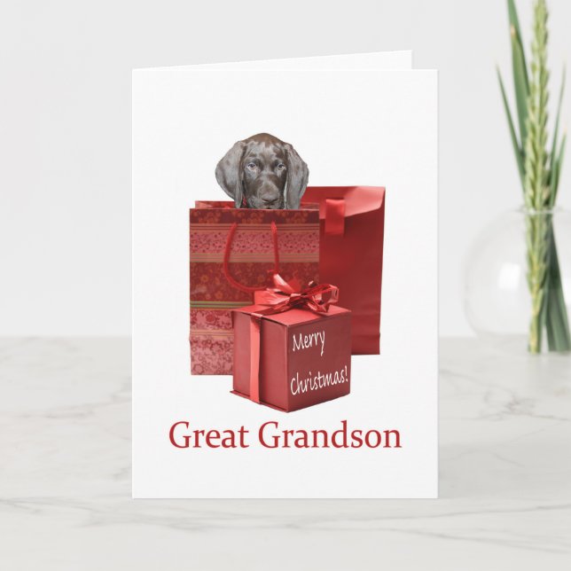 Glossy Grizzly Great Grandson Frohe Weihnachten (Vorderseite)