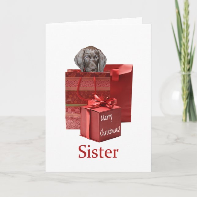 Glossy Grizzly Sister Frohe Weihnachten (Vorderseite)