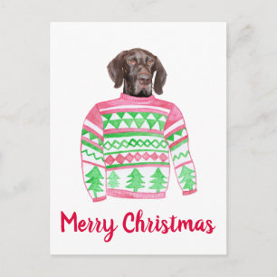 Glossy Grizzly Ugly Christmas Sweater Postkarte