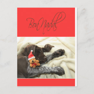 Glossy Grizzy Christmas Bon Nadal Feiertagspostkarte