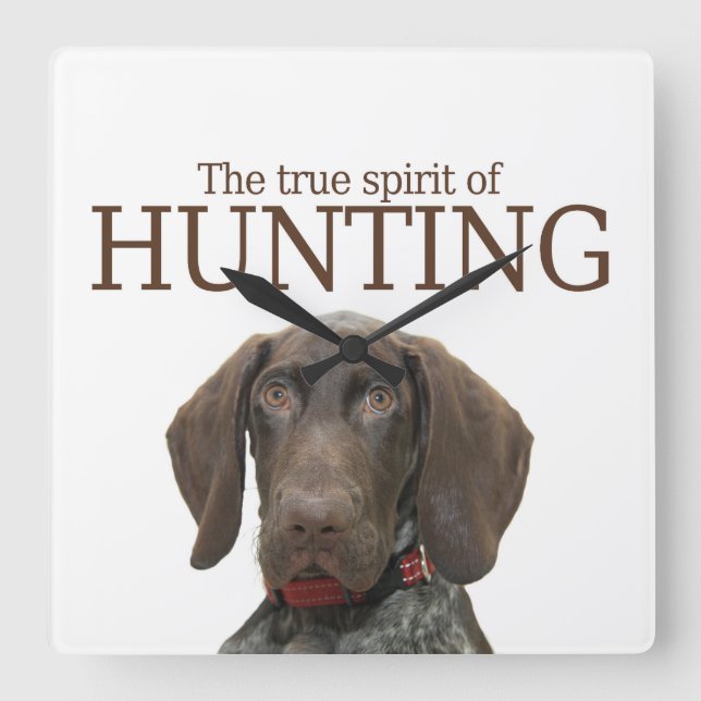 Glossy Grizzy wahrer Jagdgeist Quadratische Wanduhr (Vorderseite)