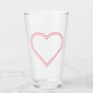 Glossy Heart Glass Tumbler - Elegante Liebe