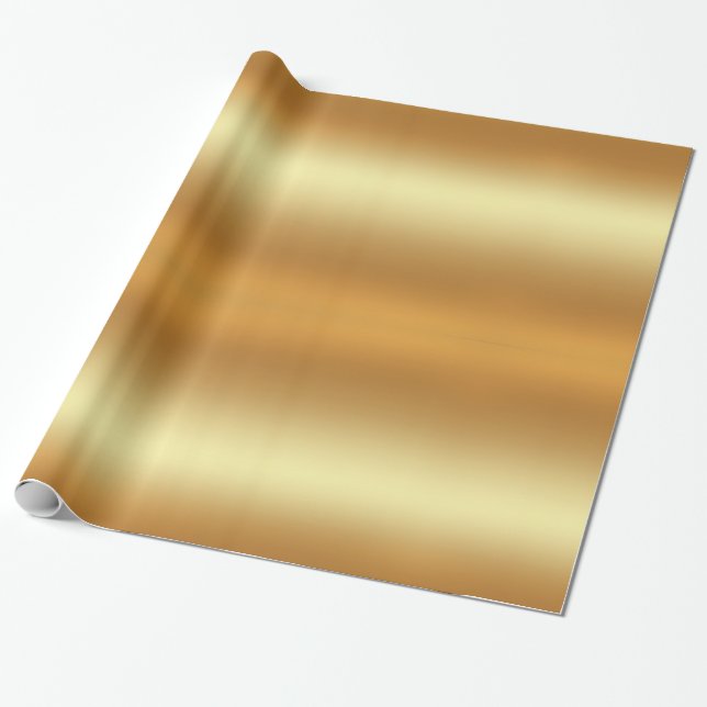 Glossy Imitats Goldenes Schloss Montebello Geschenkpapier (Ungerollt)