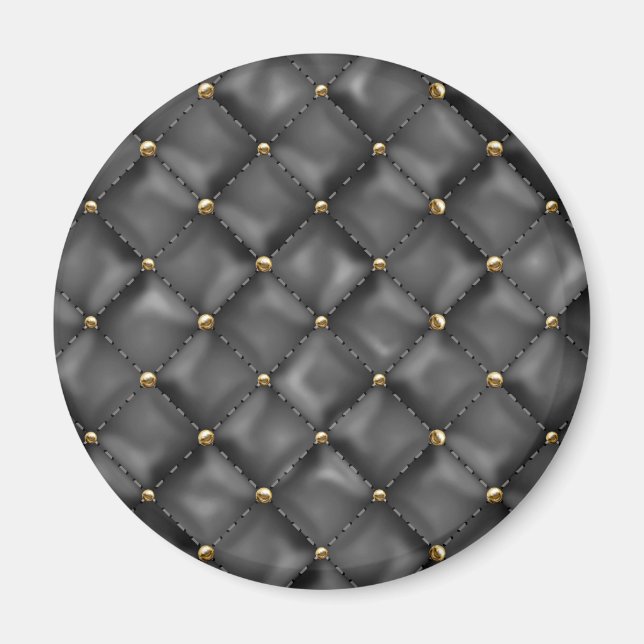 Glossy Leder Textur mit Gold Perlen Magnet (Vorne)