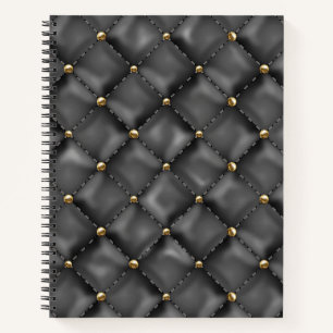 Glossy Leder Textur mit Gold Perlen Notizbuch