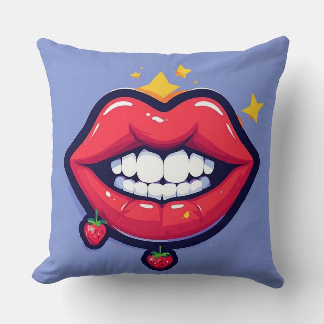 Glossy Lips Illustration Kissen (Vorderseite)