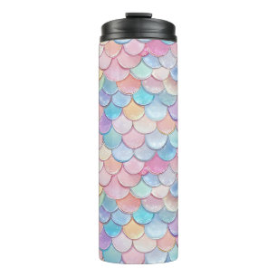 Glossy Mermaid Pastel Scale Thermosbecher