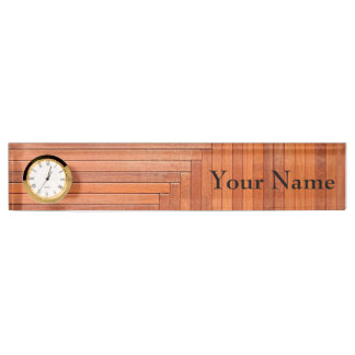 Glossy orange Naturholzplanken Namensplakette
