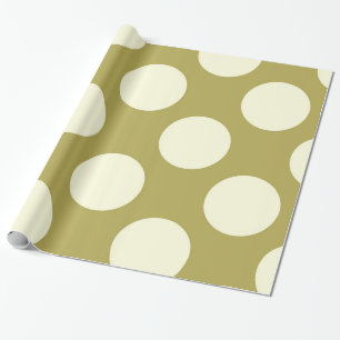 Glossy Packpapier Dots Circles Green Cream