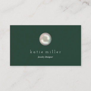 Glossy Pearl Deep Green Juwelier Designer Visitenkarte