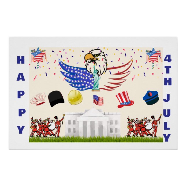 Glossy Poster -4. Juli (Vorderseite)