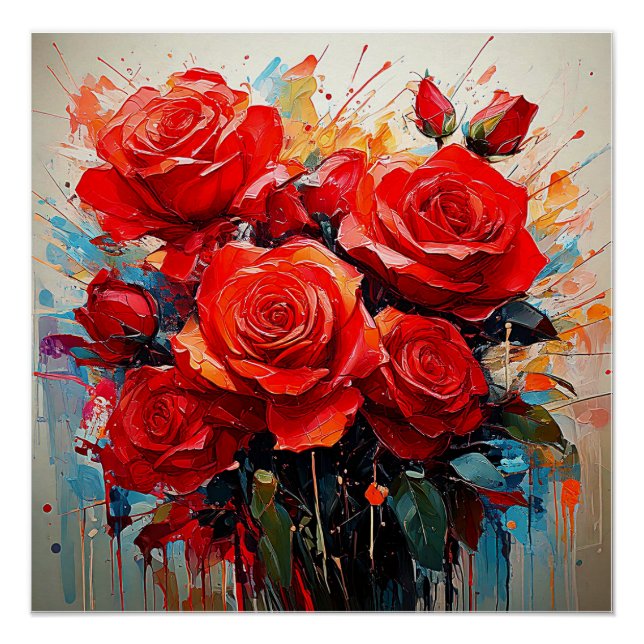 Glossy Poster - Die Rote Rosen Kunstwerk (Vorderseite)