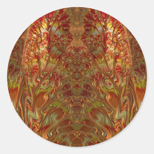 Glossy Red and Yellow ~ Klassischer Rundaufkleber Runder Aufkleber (Vorderseite)