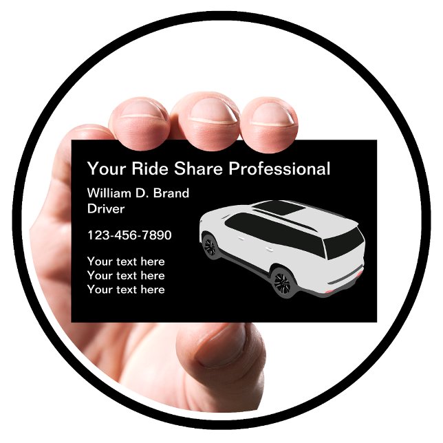 Glossy Ride Share Treiber-Visitenkarten Visitenkarte (Uber Ride Haling Business Card)