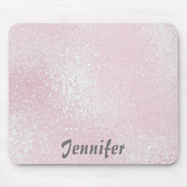 Glossy rosa MÄDCHEN Glitzer PERSONALISIERT IHRER N Mousepad (Vorne)