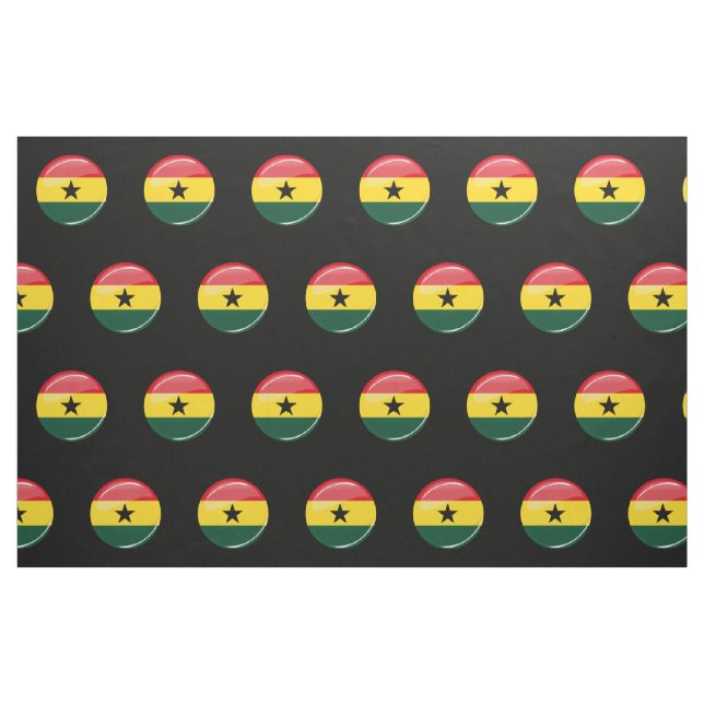 Glossy Round Ghanian Flag Stoff (Fat Quarter (45,7 x 55,9 cm))