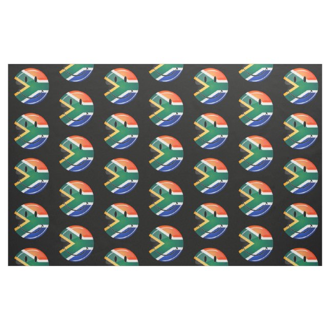 Glossy Round Happy South African Flag Stoff (Fat Quarter (45,7 x 55,9 cm))