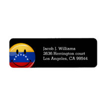 Glossy Round Lächeln venezolanische Flagge