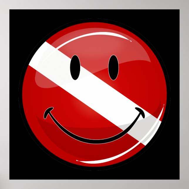 Glossy Round Lächelndes Flag Poster (Vorne)