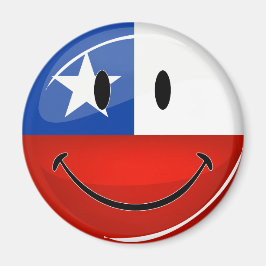 Glossy Round Smilan chilenische Flagge Magnet