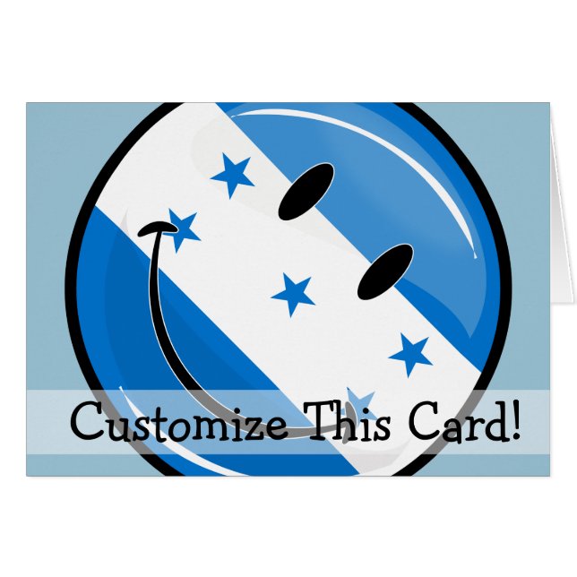 Glossy Round Smilan Honduran Flag (Vorderseite (Horizontal))