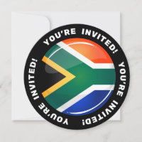 Glossy Round South African Flag