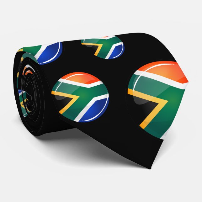 Glossy Round South African Flag Krawatte (Gerollt)