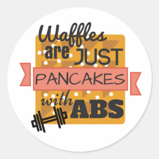 Glossy Round Sticker - Workout-Waffeln