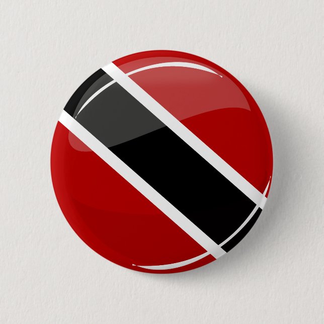 Glossy Round Trinidad and Tobago Flag Button (Vorderseite)