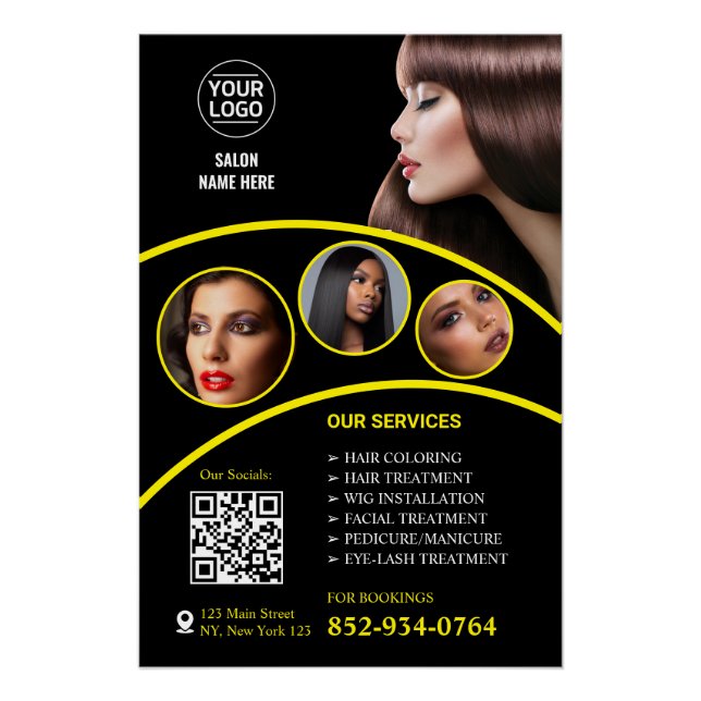 Glossy Salon Business Services Poster (Vorderseite)