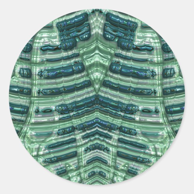 Glossy Shades Green ~ Classic Round Aufkleber (Vorderseite)