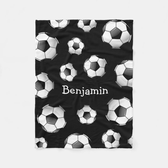 Glossy Soccer Ball Fleecedecke (Vorderseite)