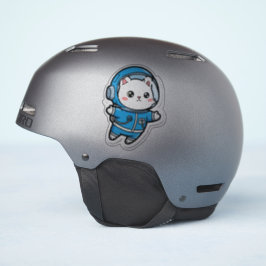 Glossy Transparent -Cute Astronaut Cat 4x4 Aufkleber