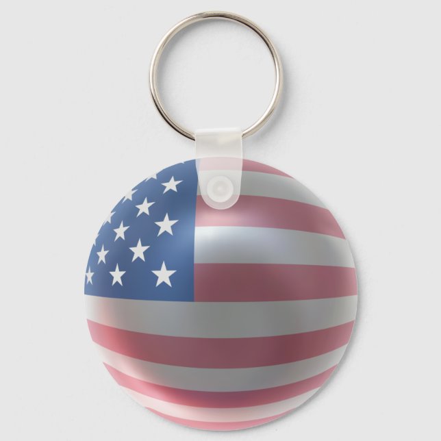 Glossy USA Flag Schlüsselanhänger (Vorderseite)