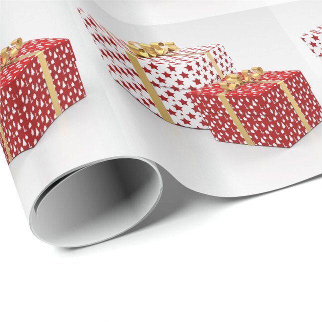 Glossy Weihnachtsgeschenke Design Geschenkpapier (Rolleneckpunkt)