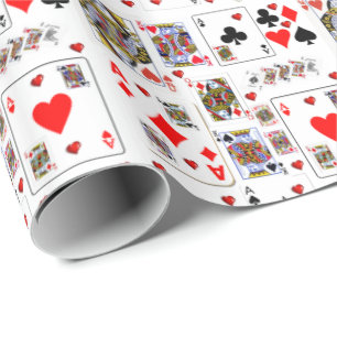 Glossy Wrapping Paper Ace Playing Cards Geschenkpapier