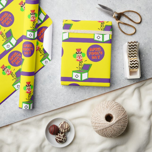 Glossy Wrapping Paper April Fool's Day Clown  Geschenkpapier (Kunsthandwerk)