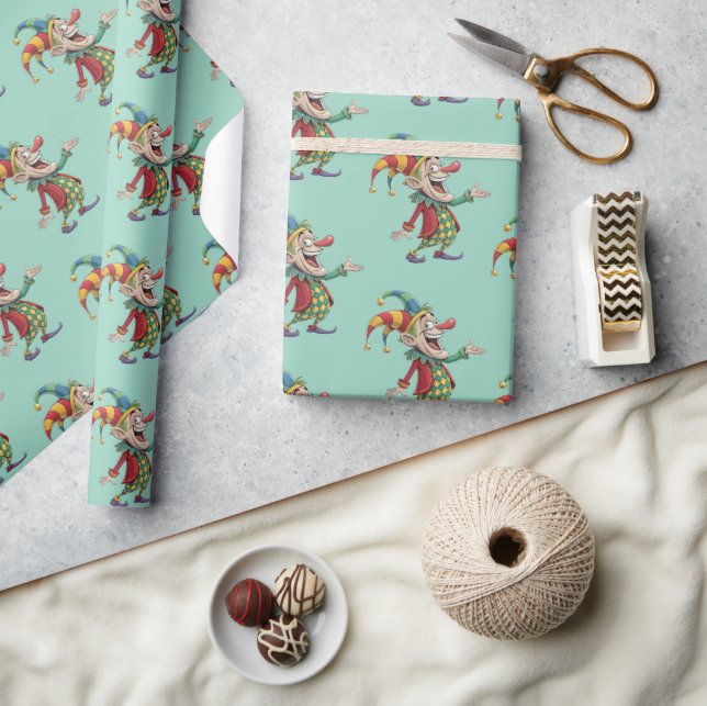 Glossy Wrapping Paper April Fool's Day Joker  Geschenkpapier (Kunsthandwerk)
