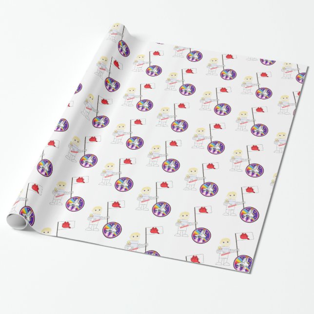 Glossy Wrapping Paper, Astronautenkatze Kitten Geschenkpapier (Ungerollt)