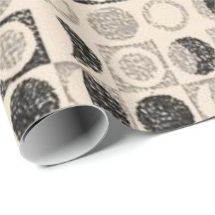 Glossy Wrapping Paper Beige Brown Circle Geschenkpapier