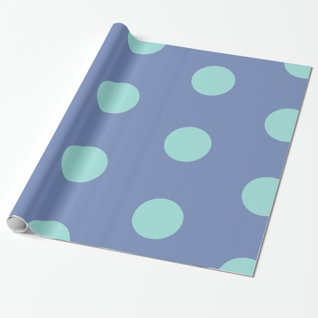 Glossy Wrapping Paper Blue Dots Geschenkpapier (Ungerollt)