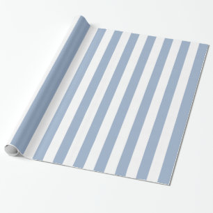 Glossy Wrapping Paper Blue & White Strip Geschenkpapier