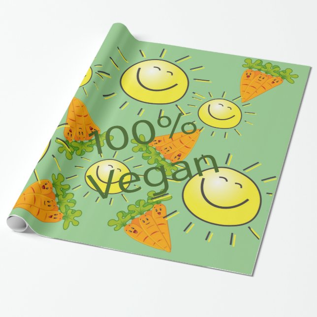 Glossy Wrapping Paper, Carrots Sun 100% Vegan Geschenkpapier (Ungerollt)