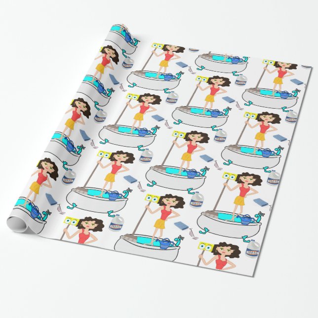 Glossy Wrapping Paper, Clearing Lady Geschenkpapier (Ungerollt)